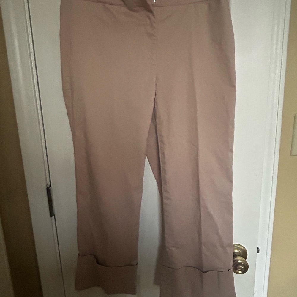 Apostrophe’Women's Tan Wide- Cuffed Pants